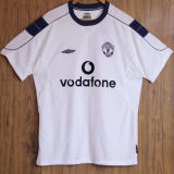 2000/01 M Utd Away White Retro Fans Soccer Jersey