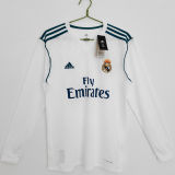2017/18 RM Home White Retro Long Sleeve Soccer Jersey