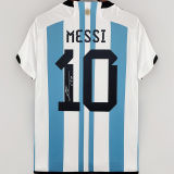 MESSI #10 Signature Version Argentina Home 1:1 Fans Jersey (3 Stars 3星 1字签名版)