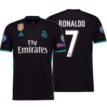 RONALDO #7 RM Away Black Retro Jersey 2017/18 (Have All Patch) (2017+12)全套章