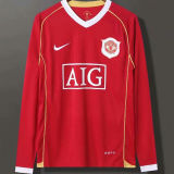 RONALDO #7 M Utd Home Long Sleeve Retro Jersey 2006/07 (Have Patch 带双臂章 FA Premier League Font 英超字体 )