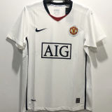 RONALDO #7 M Utd White Retro Jersey 2008/09  (Have Patch 带 07/08 CHAMPIONS 金 英超双臂章 FA Premier League Font 英超字体 )