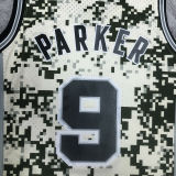2013/14 Spurs PARKER #9 Camo Retro NBA Jerseys 热压