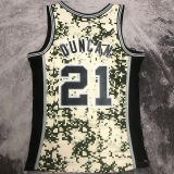 2013/14 Spurs DUNCAN #21 Camo Retro NBA Jerseys 热压