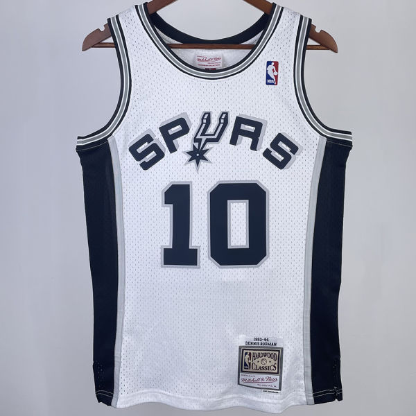 1993/94 Spurs ROOMAN  #10 White Retro NBA Jerseys热压