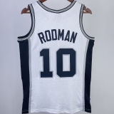 1993/94 Spurs ROOMAN  #10 White Retro NBA Jerseys热压