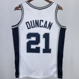 1998/99 Spurs DUNCAN #21 White Retro NBA Jerseys热压