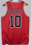 SAKURAGI #10 SHOHOKU Red NBA Jersey