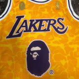 1996/97 Lakers BAPE×M&N #93 Yellow NBA Jerseys