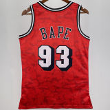 1993 Miami Heat BAPE×M&N #93 Red NBA Jerseys