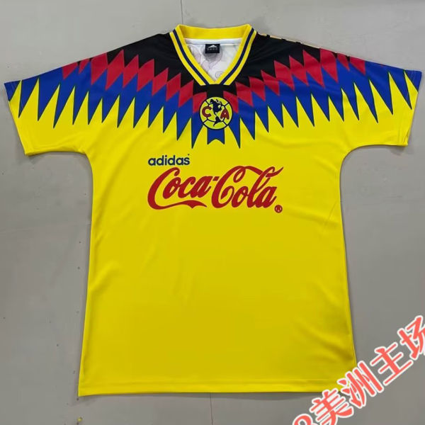 1998 Club America Home Yellow Retro Soccer Jersey