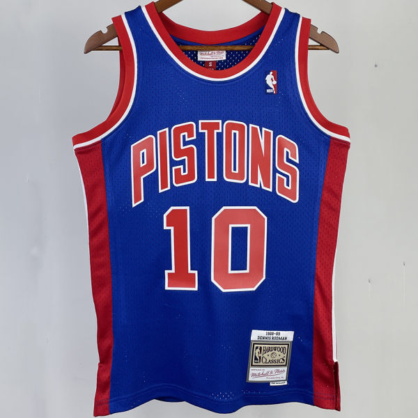 1988/89 KC Thunder RODMAN #10 Blue Retro NBA Jerseys 热压