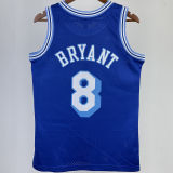 1996/97 Lakers BRYANT #8 Blue Retro NBA Jerseys 热压
