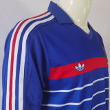 1982/84 France Home Blue Retro Long Sleeve Jersey