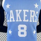 2004/05 Lakers BRYANT #8 Light Blue Retro NBA Jerseys 热压