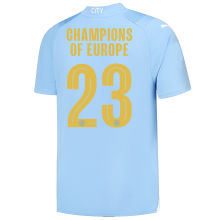 CHAMPIONS OF EUROPE #23 Man City 1:1 Home Blue Fans Jersey 2023/24