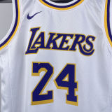 Lakers BRYANT #24 White Kids NBA Jersey 热压
