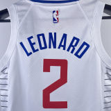 Clippers LEONARD #2 White Kids NBA Jersey 热压