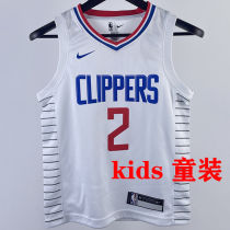 Clippers LEONARD #2 White Kids NBA Jersey 热压