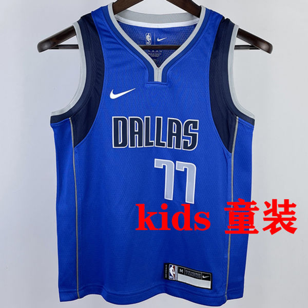 Mavericks DOECIC #77 Blue  Kids NBA Jersey 热压
