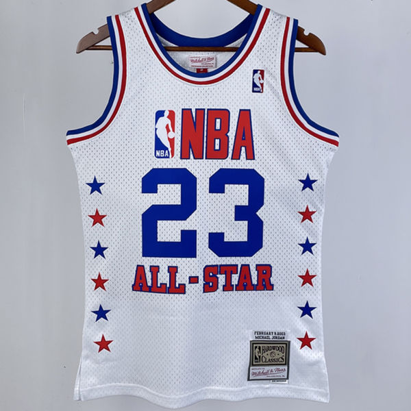 2003 ALL-STAR JORDAN #23 Retro White NBA Jerseys