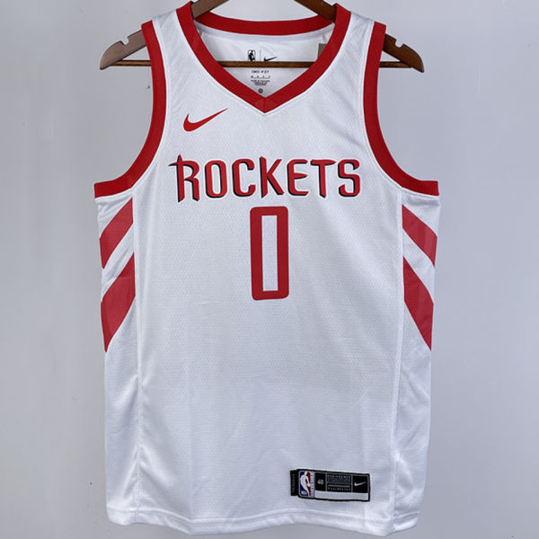 Rockets  WESTBROK #0 White Home NBA Jerseys