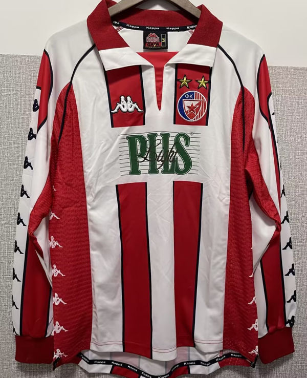 1999/2001 Red Star Home Retro Long Sleeve Soccer Jersey