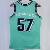 TIFFANY & CO. #57 Mitchell Ness Green Retro NBA Jerseys 热压