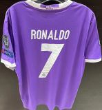 RONALDO # 7 RM Purple UCL FINAL CARDIFF 2017 Retro Jersey 2016/17 (Have All Patch) (2016+11) 全套章 +2017胸前小字