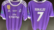 RONALDO # 7 RM Purple UCL FINAL CARDIFF 2017 Retro Jersey 2016/17 (Have All Patch) (2016+11) 全套章 +2017胸前小字