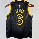 Lakers JAMES #6 Black Kids NBA Jersey