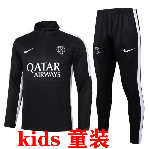 2024 PSG Black Kids Sweater Tracksuit