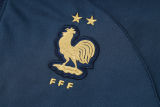 2024 France Sapphire Blue Hoody Zipper Jacket Tracksuit