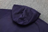 2024 PSG Dark Purple Hoody Zipper Jacket Tracksuit
