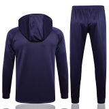 2024 PSG Dark Purple Hoody Zipper Jacket Tracksuit