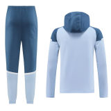 2024 Man City  Blue Gray Hoody Zipper Jacket Tracksuit