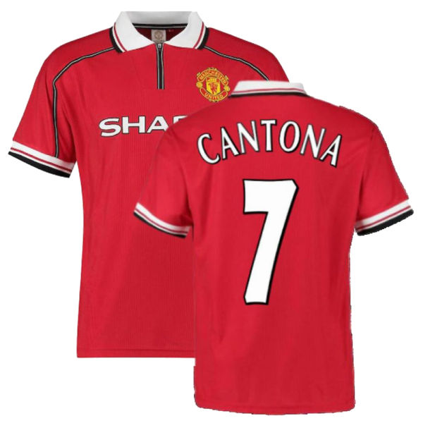 1998-1999 M Utd Home CANTONA #7 Retro Soccer Jersey (UCL Font 欧冠体)