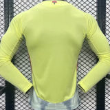 2024/25 Spain Away Yellow Player Version Long Sleeve Jersey