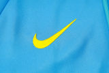 2024/25 Brazil Blue Hoody Zipper Jacket Tracksuit