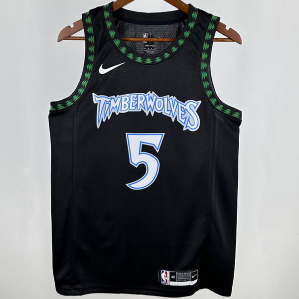 Timberwolves EDWARDS #5 Black Retro NBA Jerseys