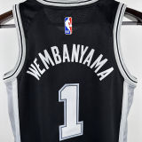 2024/25 Spurs WEMBANYAMA # Black Kids NBA Jersey