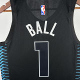 2018 Hornets BALL #1 Black City Edition NBA Jerseys