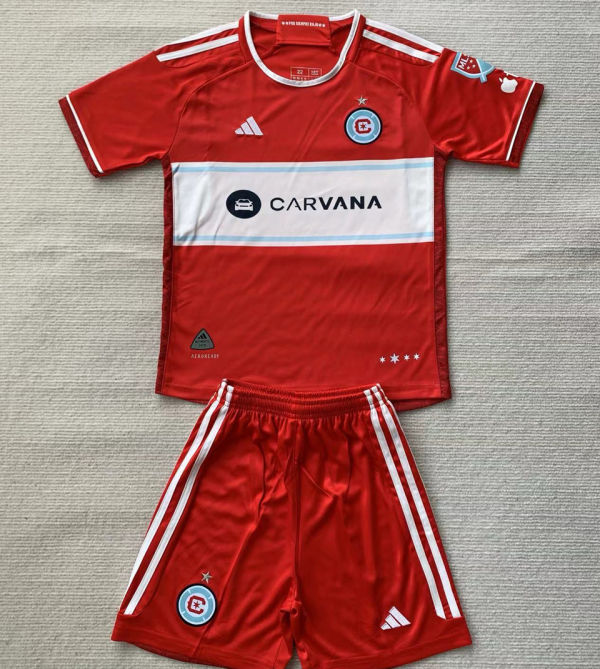 2024/25 Chicago Fire Home Red Kids Soccer Jersey  芝加哥火焰