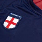 2002 England Away Blue & Red Retro Soccer Jersey (Double-sided)  双面
