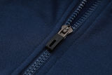 2025 Italy Sapphire Blue Hoody Zipper Jacket Windbreaker