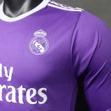 2016/17 RM Purple Away Retro Player Version Long Sleeve Soccer Jersey  球员版