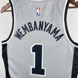 2021 Spurs WEMBANYAMA #1 Grey NBA Jerseys