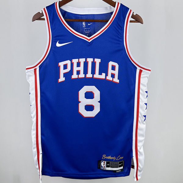 2025 76ers GEORGEG #8 Blue  NBA Jerseys 热压