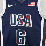 2025 Team USA JAMES #6 Sapphire Blue NBA Jerseys