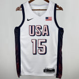 2025 Team USA BOOKER #15 White NBA Jerseys